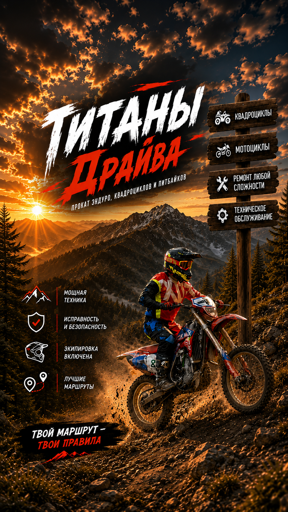 Титаны-Драйва — аренда эндуро, квадроциклов и питбайков